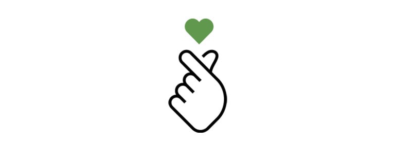 Лого на сърце с пръсти.