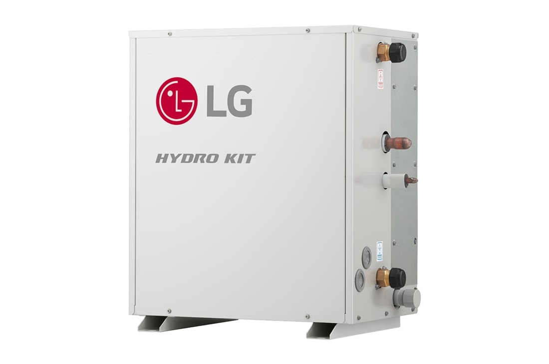 LG MULTI V Hydro Kit, Тип стоящ - среднотемпературен, 14kW, изглед отстрани под ъгъл 45 градуса, ARNH04GK2A4