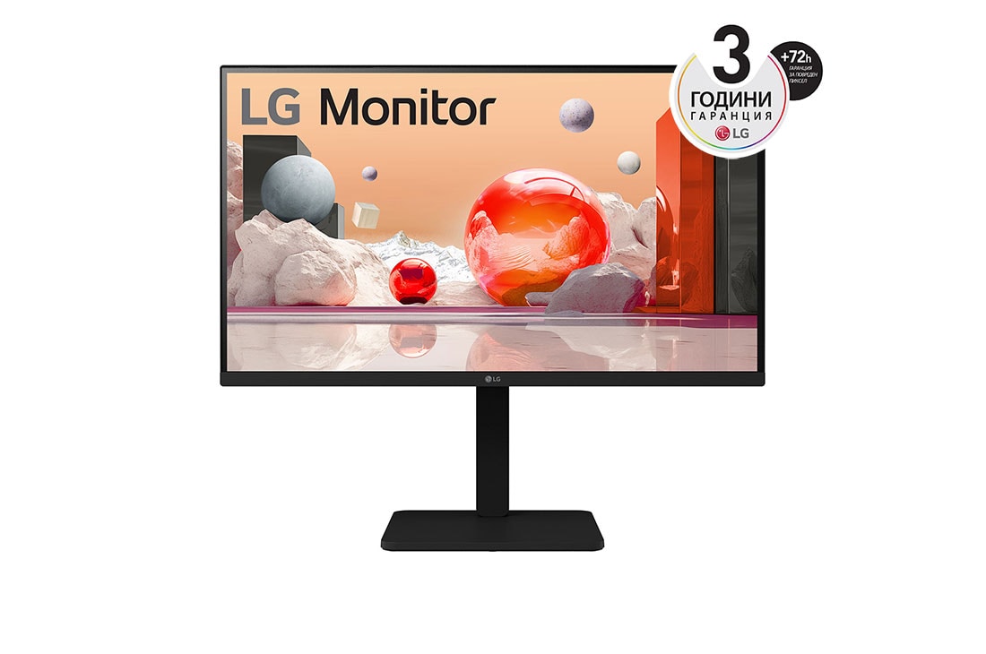 LG 27'' Full HD IPS монитор със 100 Hz честота на опресняване, изглед отпред, 27BA550-B