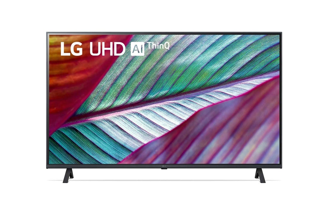 LG  LG UHD UR75 43-инчов 4K смарт телевизор от 2023 г., Изглед отпред на LG UHD TV, 43UR75003LK