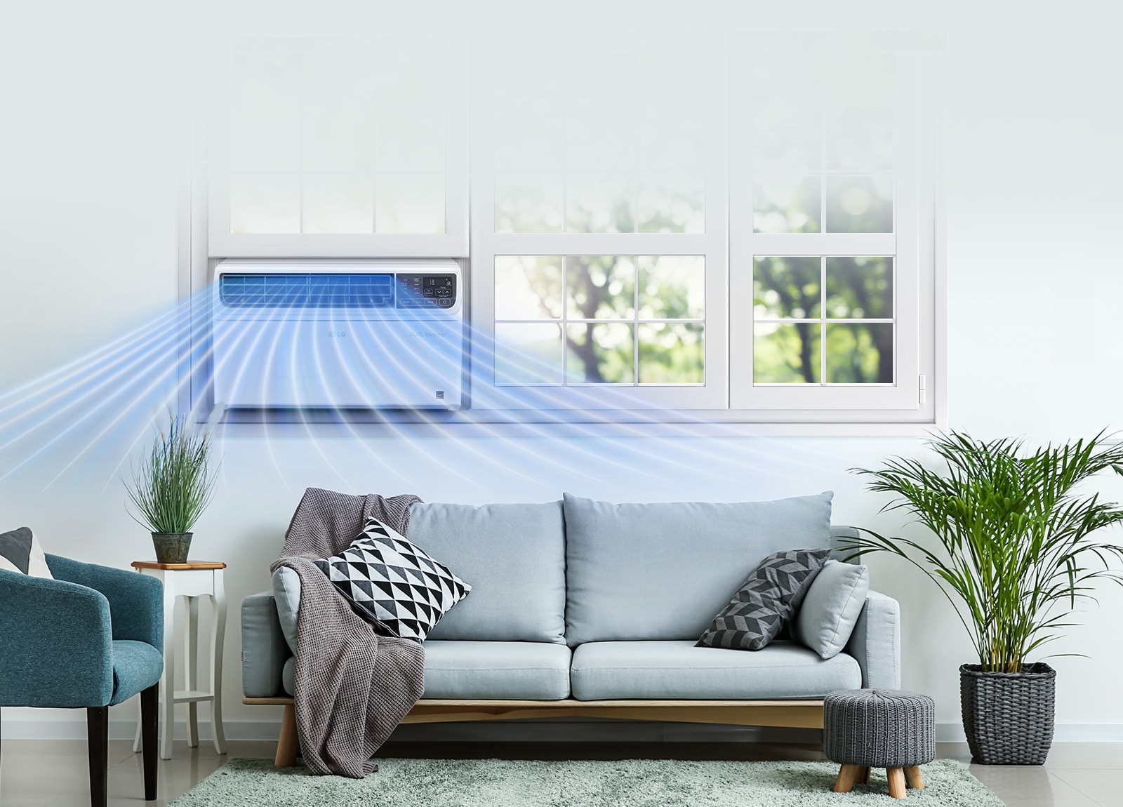 LG Aire Acondicionado de ventana DUAL Inverter Smart con Wi-Fi de 14,000  BTU