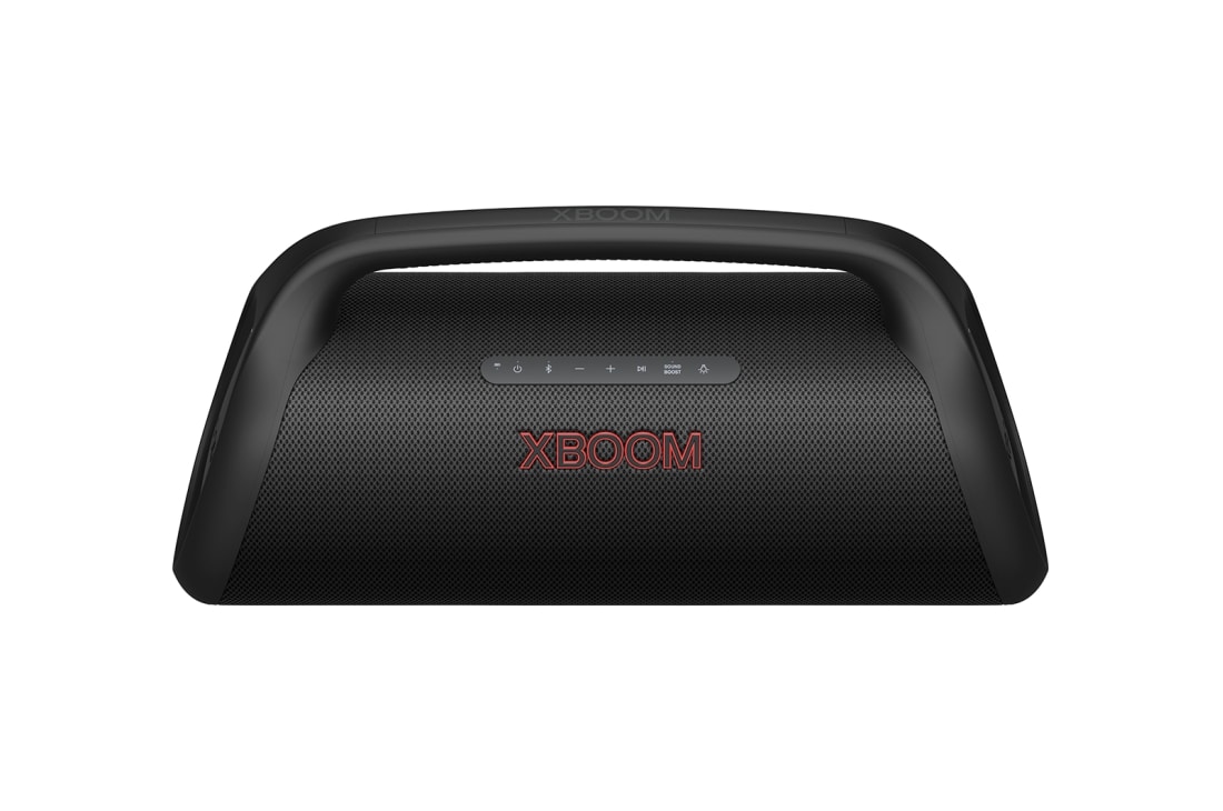 LG Bocina portatil XBOOM Go, IP67 Bluetooth 80W Light Studio Sound Boost, Vista frontal 30 graus, XG9QBK