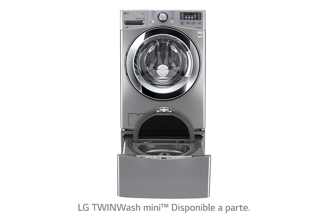 Lavasecadora LG 20 Kg Silver más Twin Wash Mini de 3.5 Kg