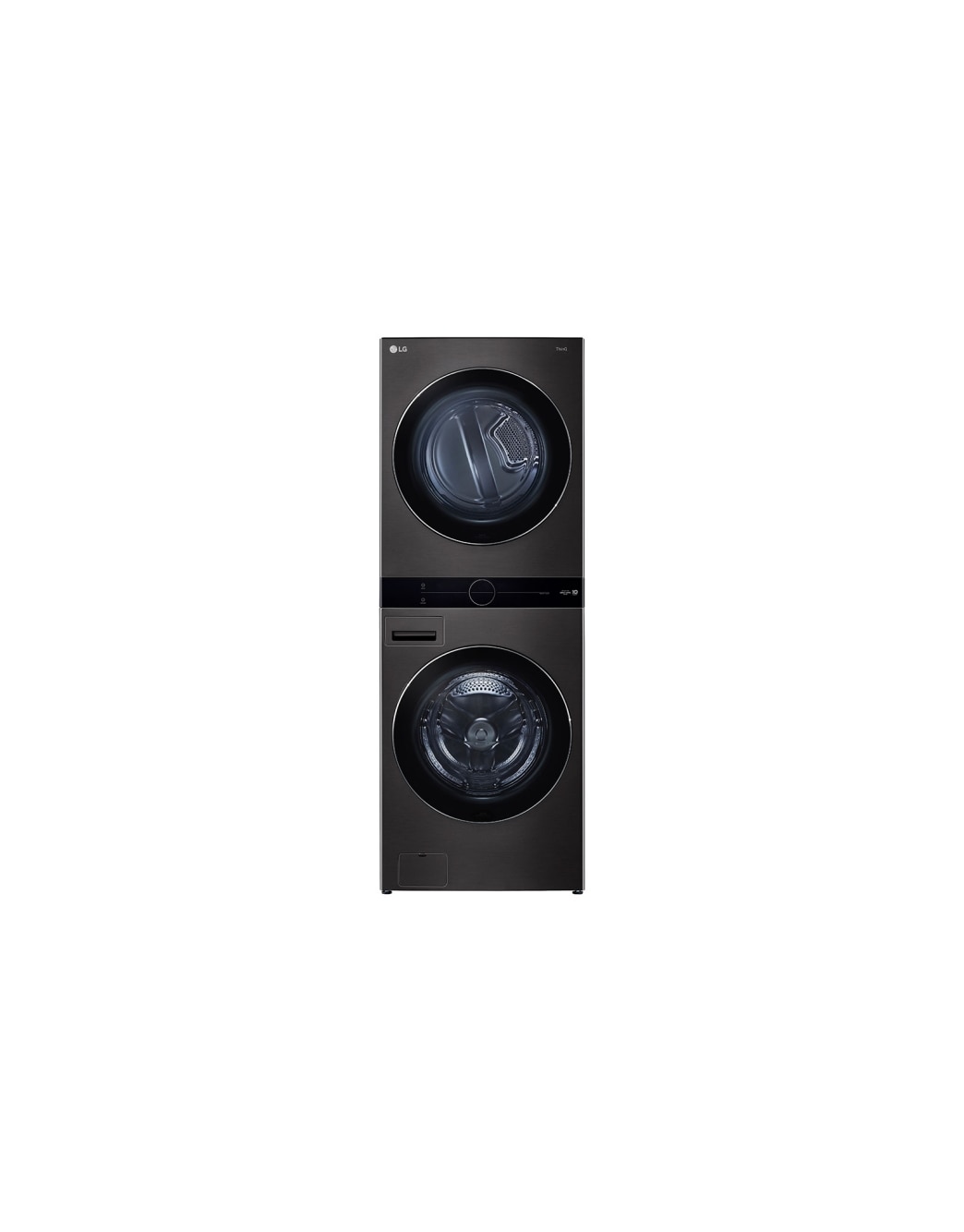 LG Torre de lavado WashTower™ con AI DD™ 25kg (Lavado)/ 22kg (Secado a Gas) ThinQ™, Negro, front view, WK25BS6