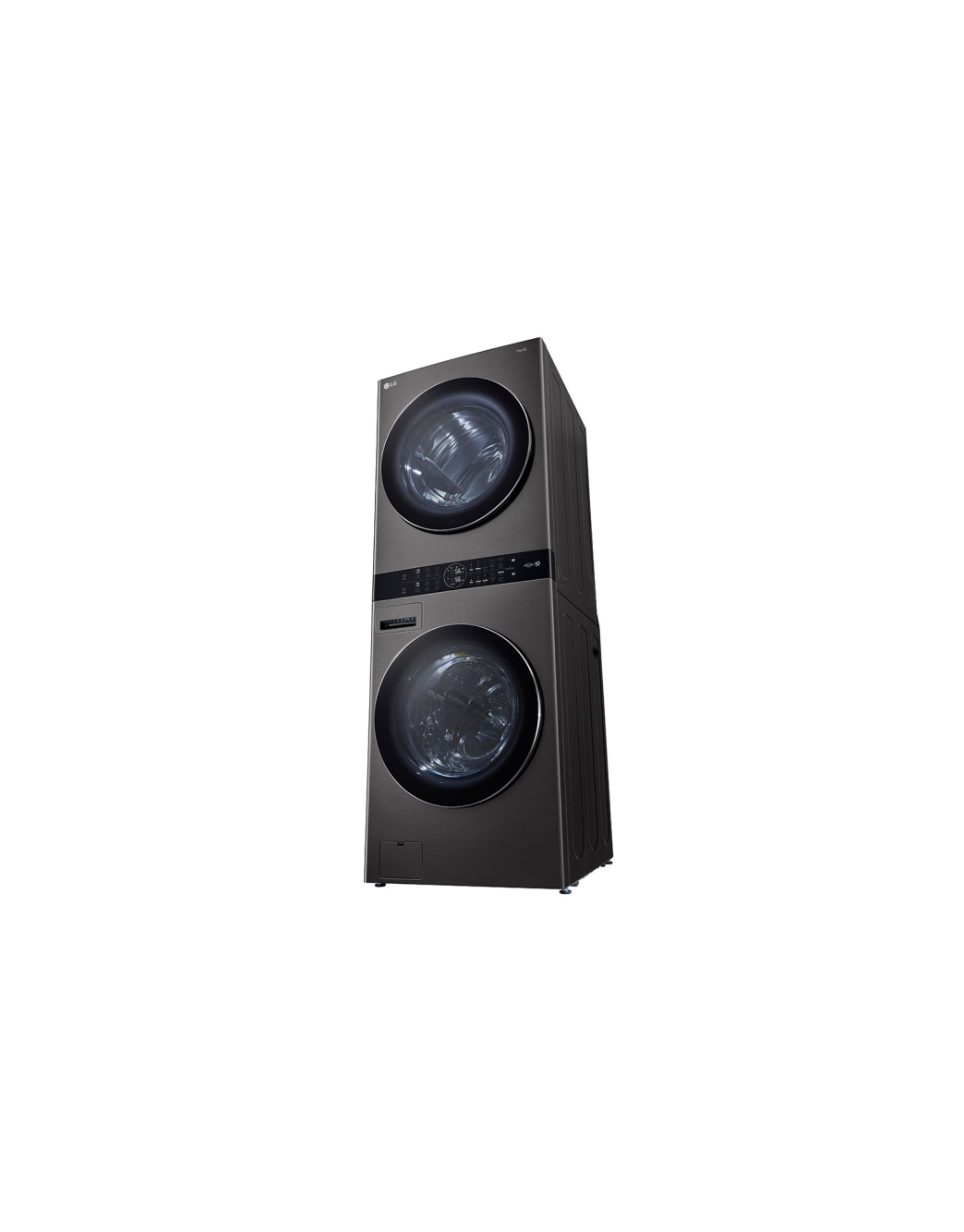 LG Torre de lavado WashTower™ con AI DD™ 25kg (Lavado)/ 22kg (Secado a Gas) ThinQ™, Negro, side view, WK25BS6
