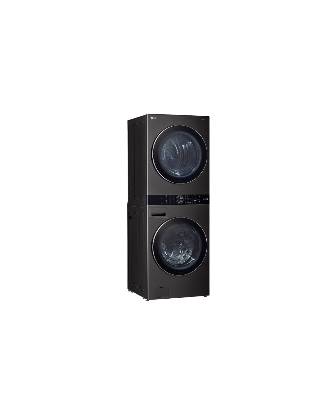LG Torre de lavado WashTower™ con AI DD™ 25kg (Lavado)/ 22kg (Secado a Gas) ThinQ™, Negro, side view, WK25BS6
