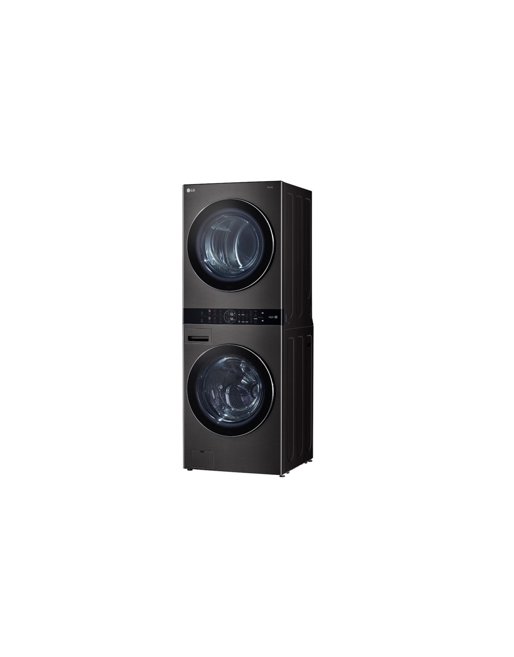 LG Torre de lavado WashTower™ con AI DD™ 25kg (Lavado)/ 22kg (Secado a Gas) ThinQ™, Negro, side view, WK25BS6