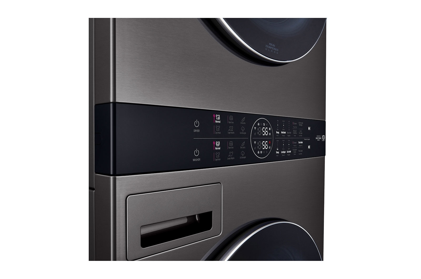 LG Torre de lavado WashTower™ con AI DD™ 25kg (Lavado)/ 22kg (Secado a Gas) ThinQ™, Negro, receptive view, WK25BS6