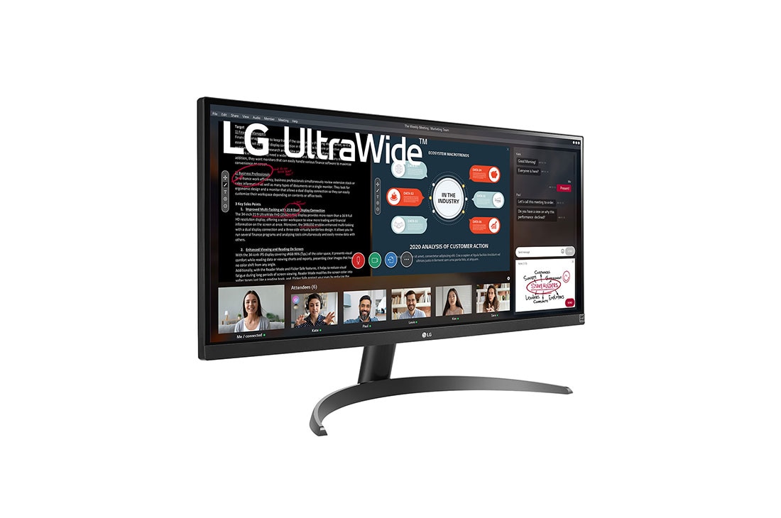 LG Monitor ultraancho de 29 pulgadas, pantalla IPS FHD 21:9 (2560 x 1080),  gama de colores sRGB 99%, HDR 10, pantalla prácticamente sin bordes de 3