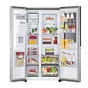 LG Refrigeradora Side by Side InstaView™ 27.1pᶟ (NET) / 28.7pᶟ (Gross) Door-in-Door™ Linear Inverter InstaView® , vista frontal abierta de la comida, LS77SXSC, thumbnail 13