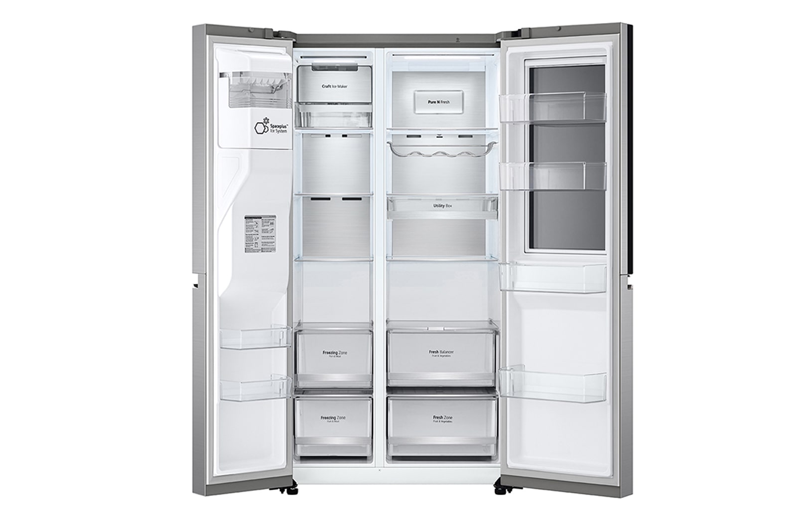 LG Refrigeradora Side by Side 22.4pᶟ (NET) / 23.8pᶟ (Gross) Door-in-Door™ LINEARCooling™ Craft Ice™ Instaview® ThinQ™ Metal, LS66SXNC, LS66SXNC
