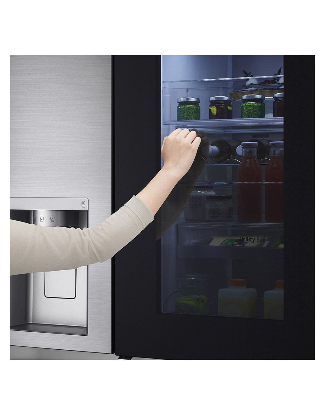 LG Refrigeradora Side by Side 22.4pᶟ (NET) / 23.8pᶟ (Gross) Door-in-Door™ LINEARCooling™ Craft Ice™ Instaview® ThinQ™ Metal, LS66SXNC, LS66SXNC