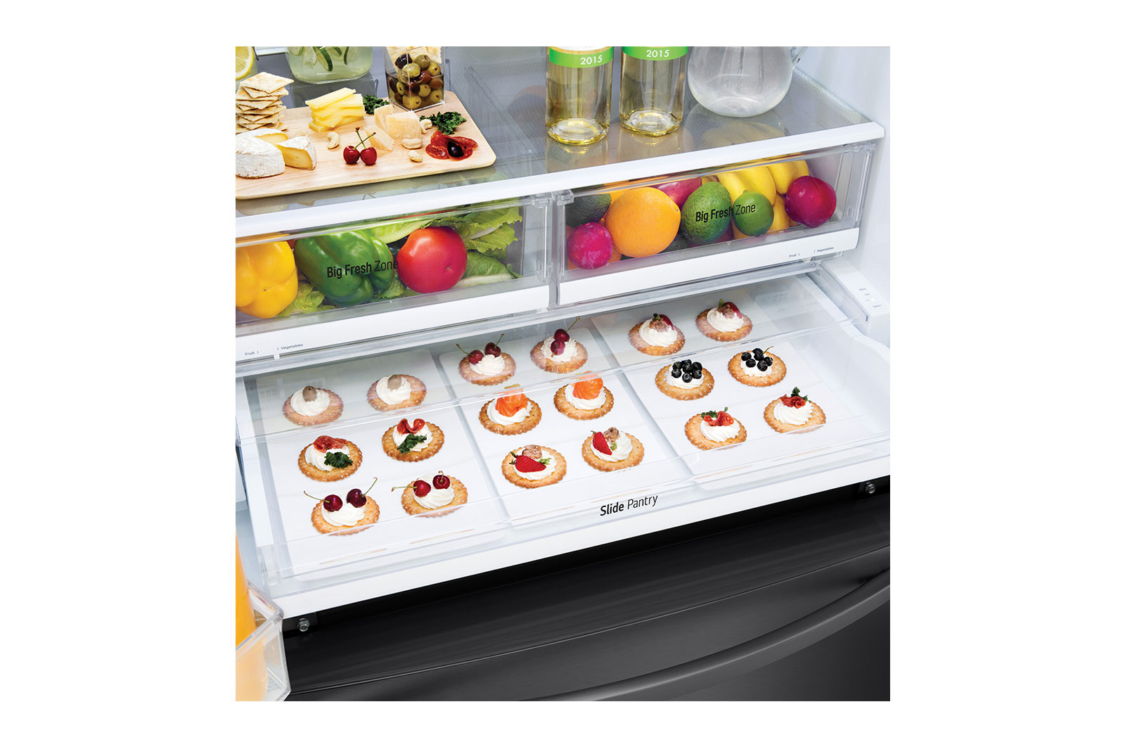 LG Refrigeradora French Door 28p³ (NET)/ 28p³ (Gross) Smart Inverter Multi Air Flow™ ThinQ™, Refrigerador French Door Gran Capacidad 28 pies cúbicos con Dispensador de Agua y Hielos | Smart Inverter, GM78SGT