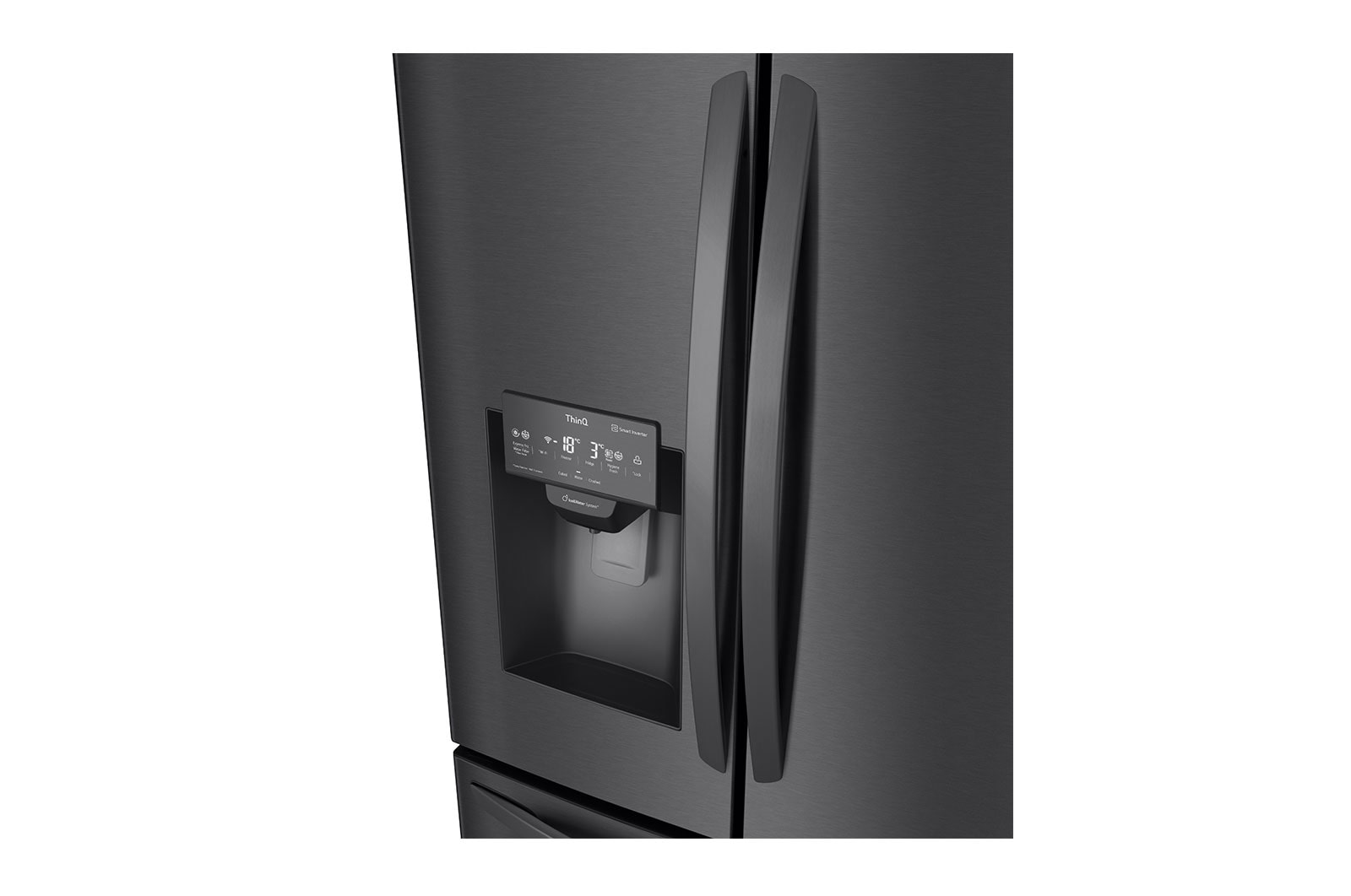 LG Refrigeradora French Door 28p³ (NET)/ 28p³ (Gross) Smart Inverter Multi Air Flow™ ThinQ™, Refrigerador French Door Gran Capacidad 28 pies cúbicos con Dispensador de Agua y Hielos | Smart Inverter, GM78SGT