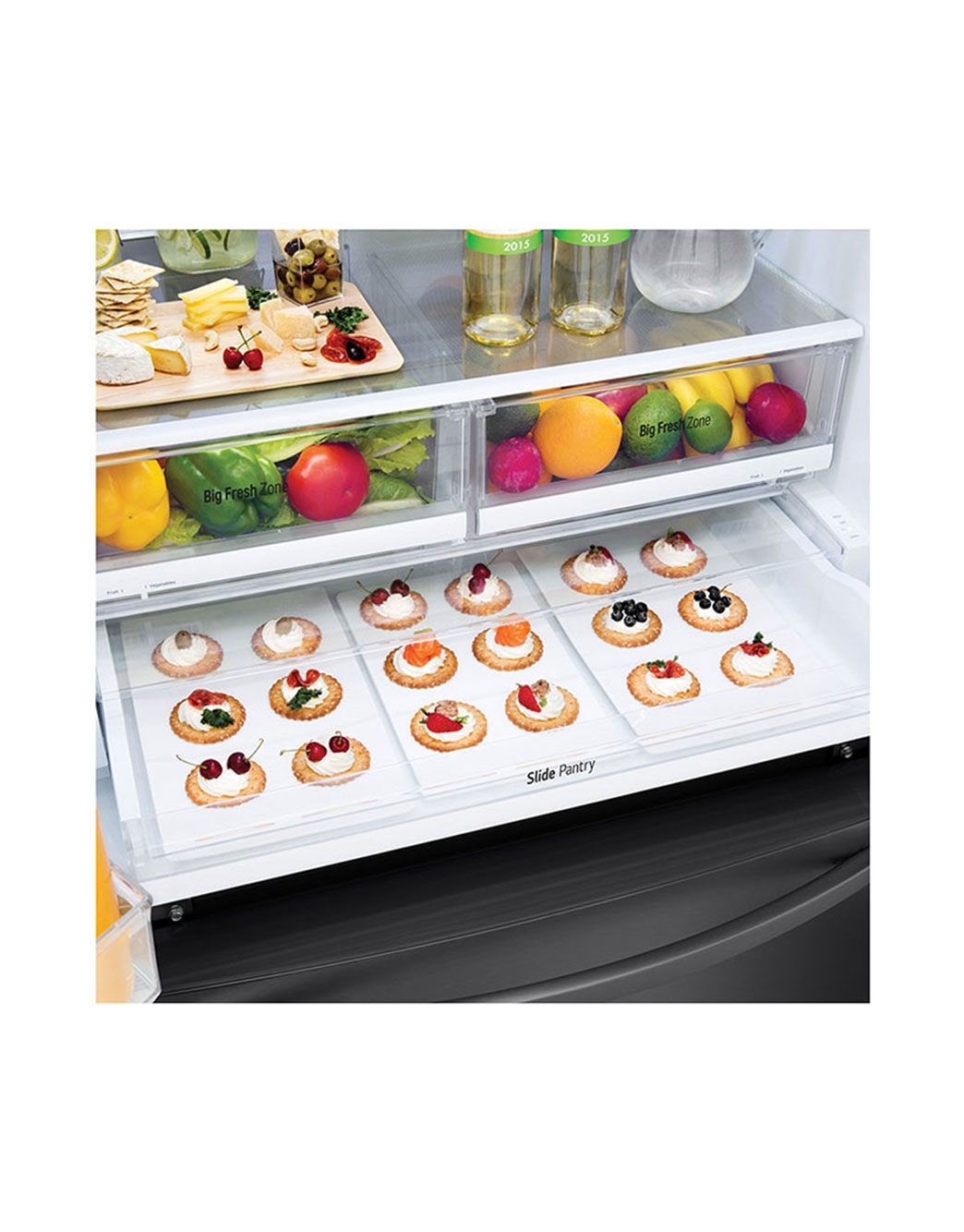 LG Refrigeradora French Door 28p³ (NET)/ 28p³ (Gross) Smart Inverter Multi Air Flow™ ThinQ™, Refrigerador French Door Gran Capacidad 28 pies cúbicos con Dispensador de Agua y Hielos | Smart Inverter, GM78SGT
