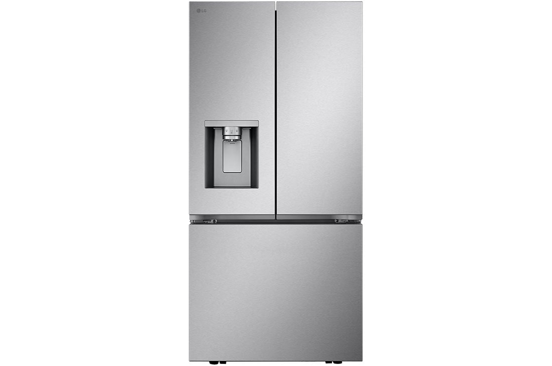 LG Refrigerador French Door 25pᶟ Smart Inverter ThinQ™, Front view of 578L Multi-door Refrigerator Stainless Steel with LinearCooling™ and Slim Spaceplus™ Ice System, VF25LNIBB