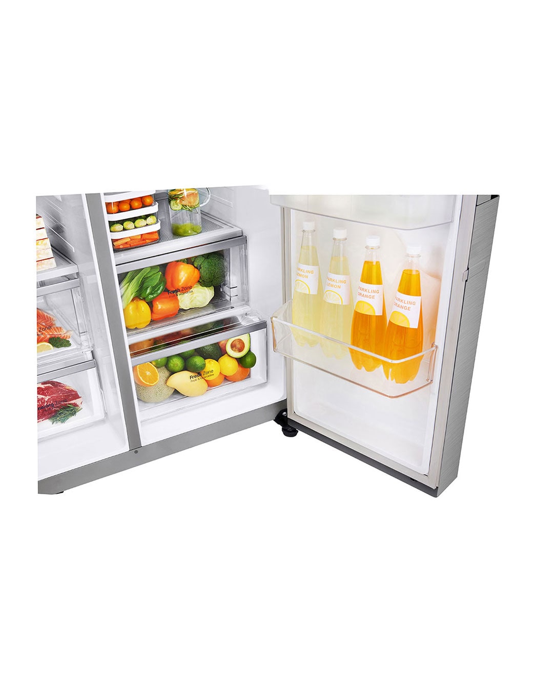 LG 28 pᶟ |InstaView™ Door-in-Door®|Side by Side |Hygiene Fresh⁺ |Compresor linear inverter |Acero Inoxidable|ThinQ™ , LS74SXP