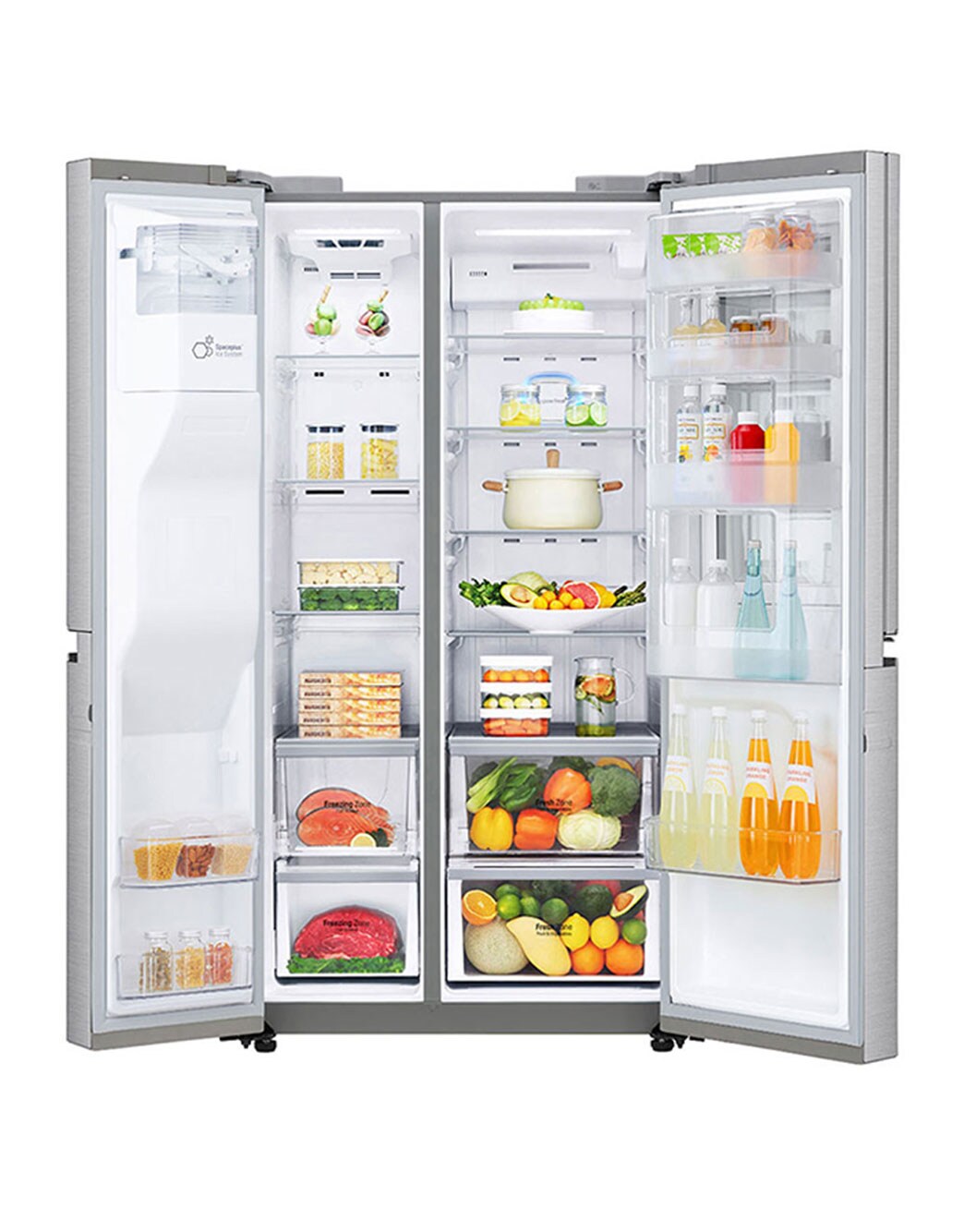 LG 28 pᶟ |InstaView™ Door-in-Door®|Side by Side |Hygiene Fresh⁺ |Compresor linear inverter |Acero Inoxidable|ThinQ™ , LS74SXP