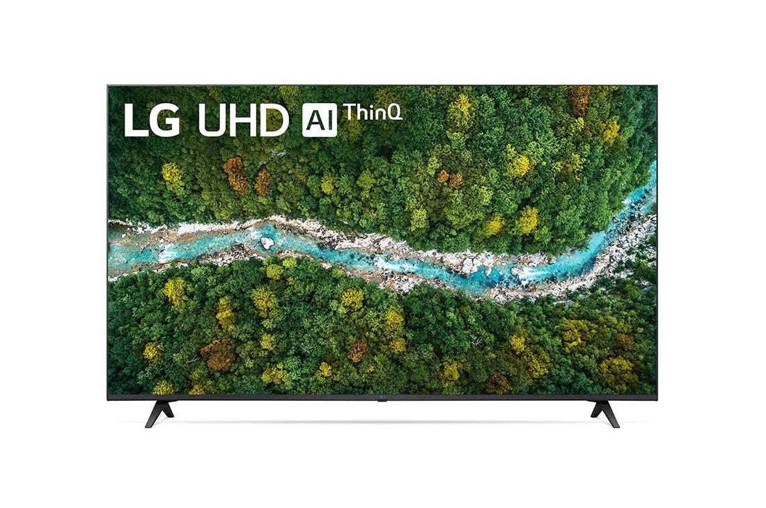 LG UHD AI ThinQ 50'' UP77 4K Smart TV, Procesador α5 AI, Vista frontal del televisor LG UHD, 50UP7700PSB