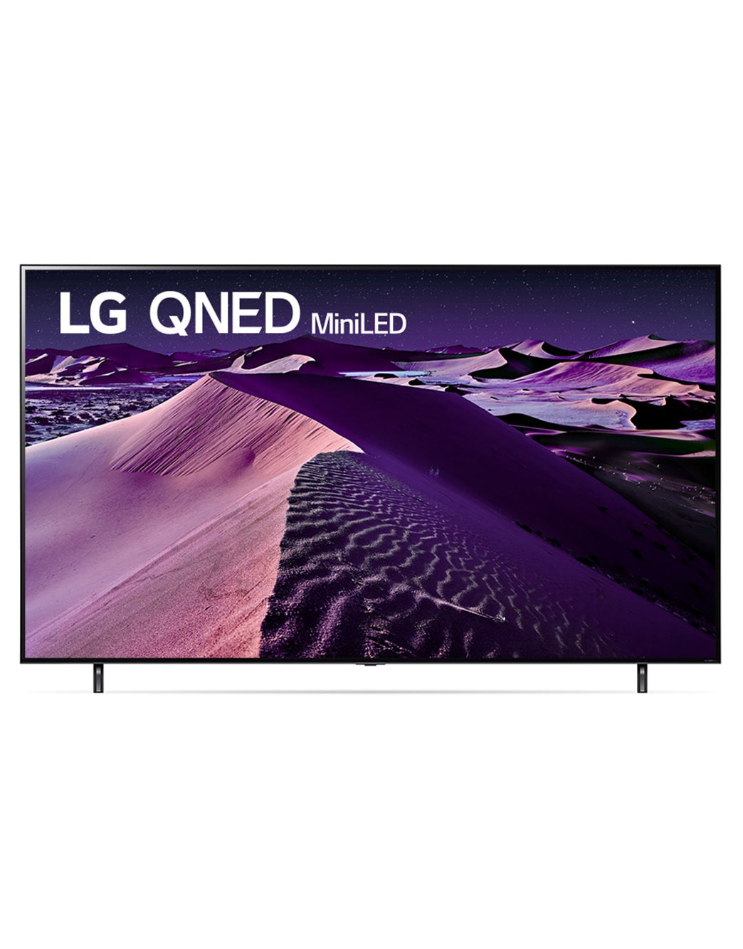 LG Pantalla LG QNED MiniLED TV 86'' 4K SMART TV con ThinQ AI , A front view of the LG QNED TV with infill image and product logo on, 86QNED85SQA