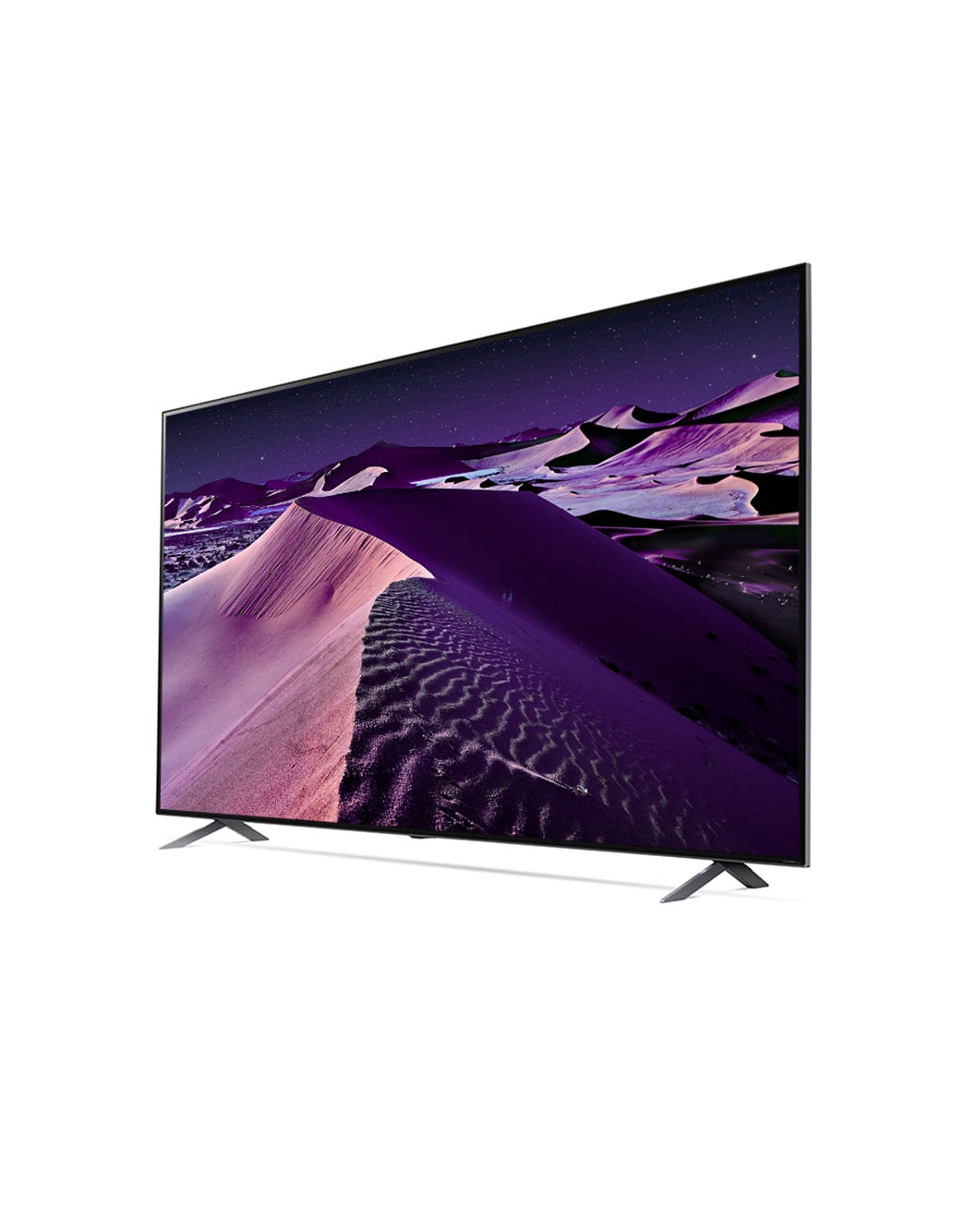 LG Pantalla LG QNED MiniLED TV 86'' 4K SMART TV con ThinQ AI , 30 degree side view with infill image, 86QNED85SQA