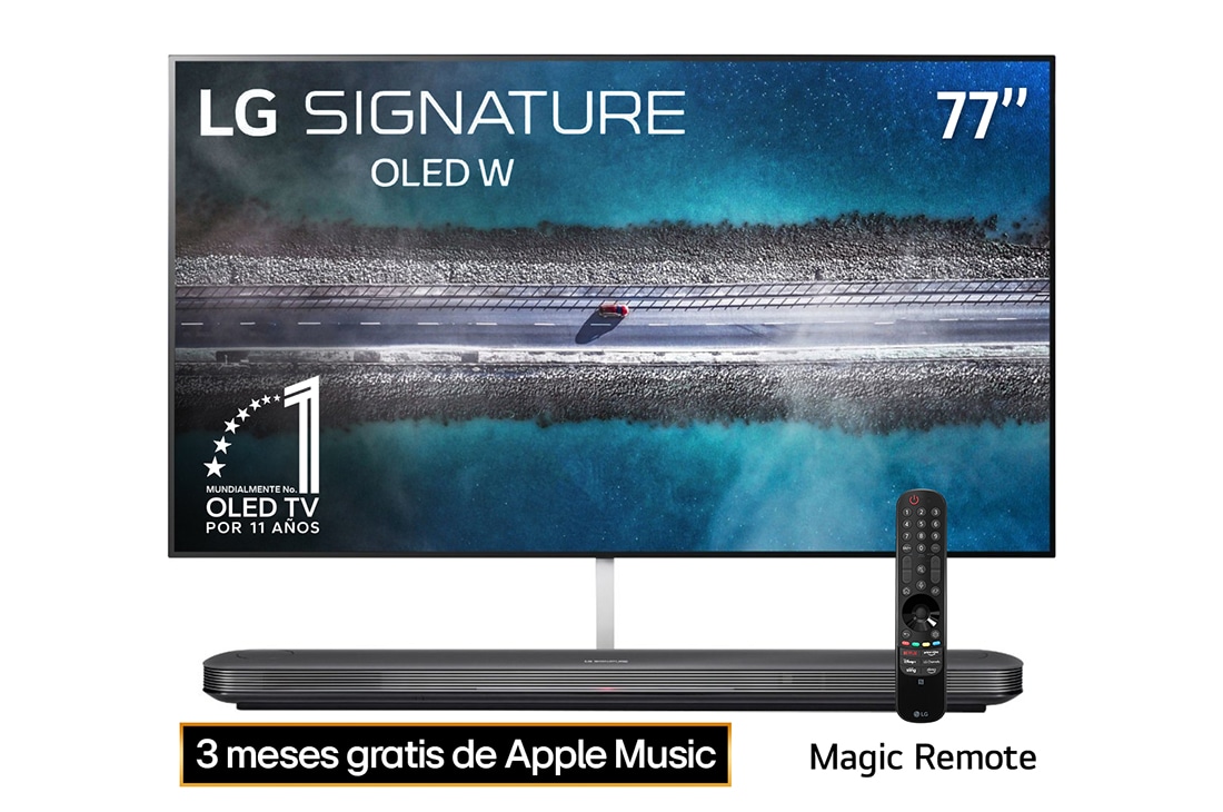 LG OLED TV 77'' | UHD 4K SMART TV | Ultra HD | Procesador α9 Gen 2  | ThinQ™ AI | Diseño  Super Delgado | Resolución tipo Cine 4K HDR / HFR | Sonido Frontal, LG SIGNATURE OLED TV W9 - 4K HDR Smart TV w/ AI ThinQ® - 65'' Class (64.5'' Diag), front view, OLED65W9PUA, thumbnail 1, OLED77W9PUA