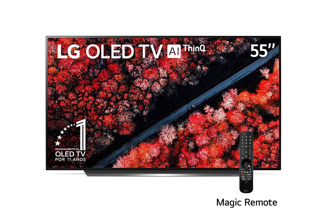 LG  OLED TV 55''| UHD 4K SMART TV | Ultra HD | Procesador α9 Gen 2 | ThinQ™ AI | Resolución tipo Cine 4K HDR / HFR | Dolby Vision - Atmos |, Front view , OLED55C9PSA