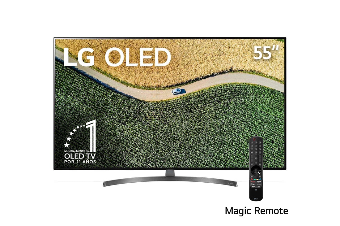 LG  OLED TV 55'' | UHD 4K SMART TV | Ultra HD | Procesador α7 Gen 2 | ThinQ™ AI | Resolución tipo Cine 4K HDR / HFR | Dolby Vision - Atmos | Pantalla tipo Cine, Front  view , OLED55B9PSB