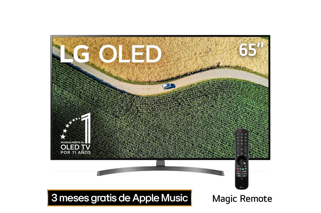 LG  OLED TV 65'' | UHD 4K SMART TV | Ultra HD | Procesador α7 Gen 2  | ThinQ™ AI | Resolución tipo Cine 4K HDR / HFR | Dolby Vision - Atmos | Pantalla tipo Cine, vista frontal, OLED65B9PSB