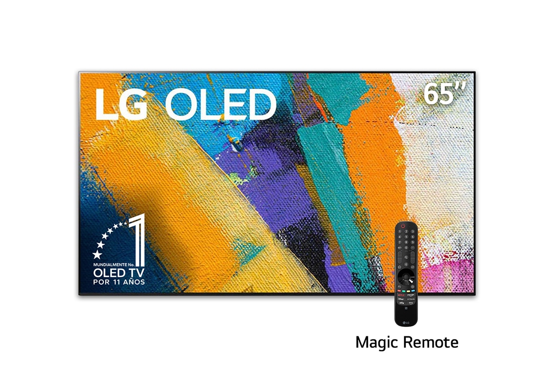 LG OLED TV 65'' 4K | Pixeles con Auto- Iluminación | UHD 4K SMART TV | Ultra HD | Procesador α9 Gen 3 | AI ThinQ™ | Dolby Vision- Atmos, vista frontal, OLED65GXPSA