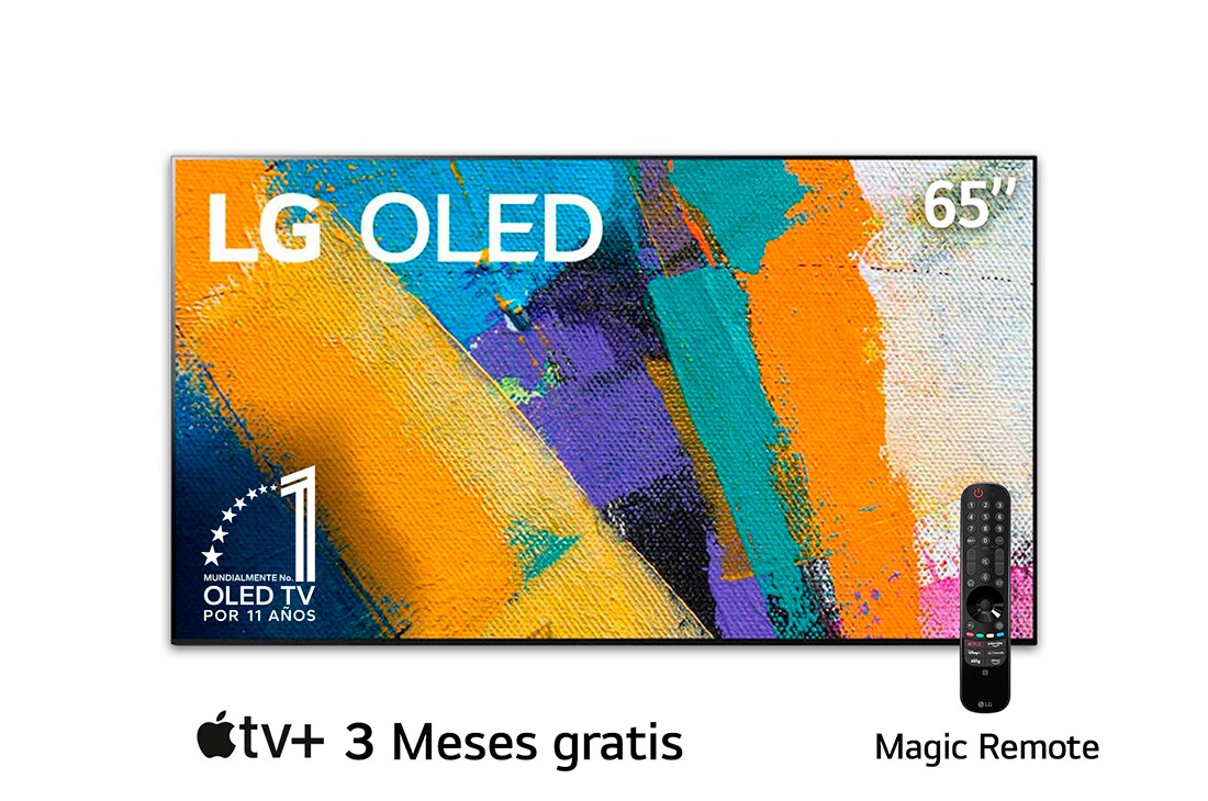 LG OLED TV 65'' 4K | Pixeles con Auto- Iluminación | UHD 4K SMART TV | Ultra HD | Procesador α9 Gen 3 | AI ThinQ™ | Dolby Vision- Atmos, vista frontal, OLED65GXPSA