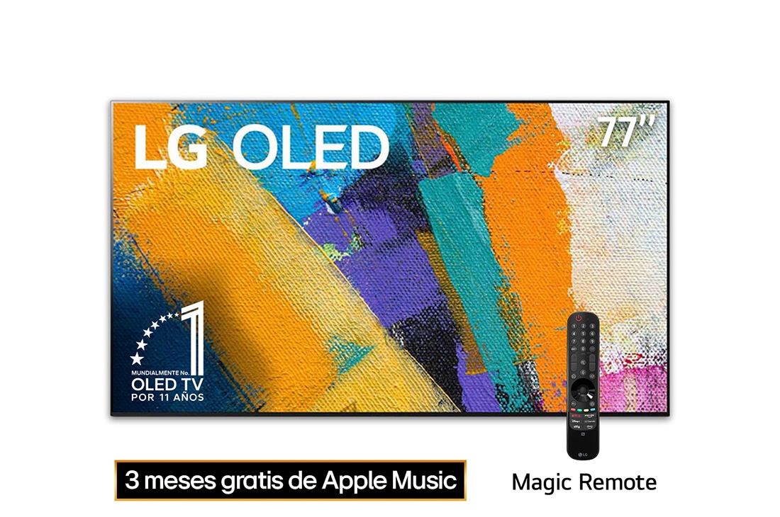 LG OLED TV 77'' 4K | Pixeles con Auto- Iluminación | UHD 4K SMART TV | Ultra HD | Procesador α9 Gen 3 | AI ThinQ™ | Dolby Vision- Atmos, vista frontal, OLED77GXPSA