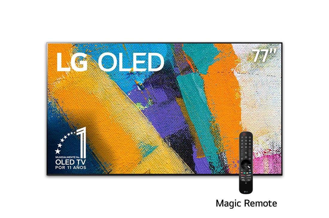 LG OLED TV 77'' 4K | Pixeles con Auto- Iluminación | UHD 4K SMART TV | Ultra HD | Procesador α9 Gen 3 | AI ThinQ™ | Dolby Vision- Atmos, vista frontal, OLED77GXPSA