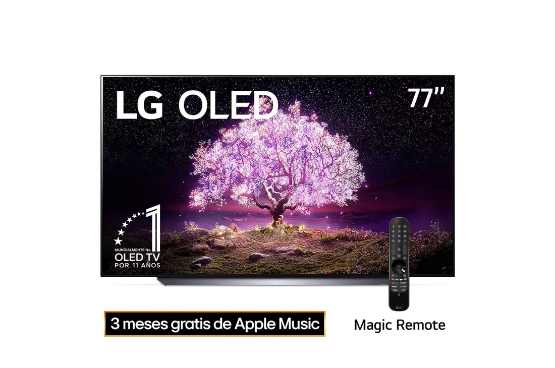 LG OLED 77'' C1 4K Smart TV con ThinQ AI (Inteligencia Artificial), Procesador α9 Gen4 AI , OLED77C1PUB