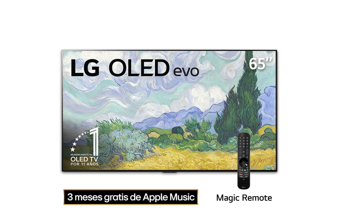 LG OLED evo 65'' G1 Diseño de Galerías 4K Smart TV con ThinQ AI (Inteligencia Artificial), Procesador α9 Gen4 AI , OLED65G1PSA