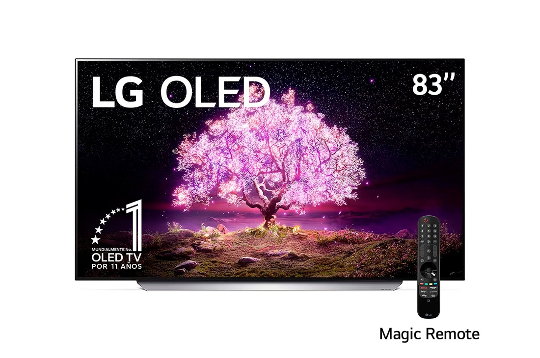 LG OLED 83'' C1 4K Smart TV con ThinQ AI (Inteligencia Artificial), Procesador α9 Gen4 AI , vista frontal, OLED83C1PSA