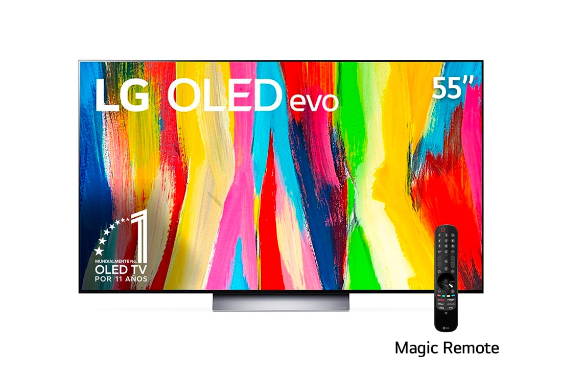 LG  LG OLED evo C2 Smart TV 4K de 55 pulgadas, Vista frontal, OLED55C2PSA