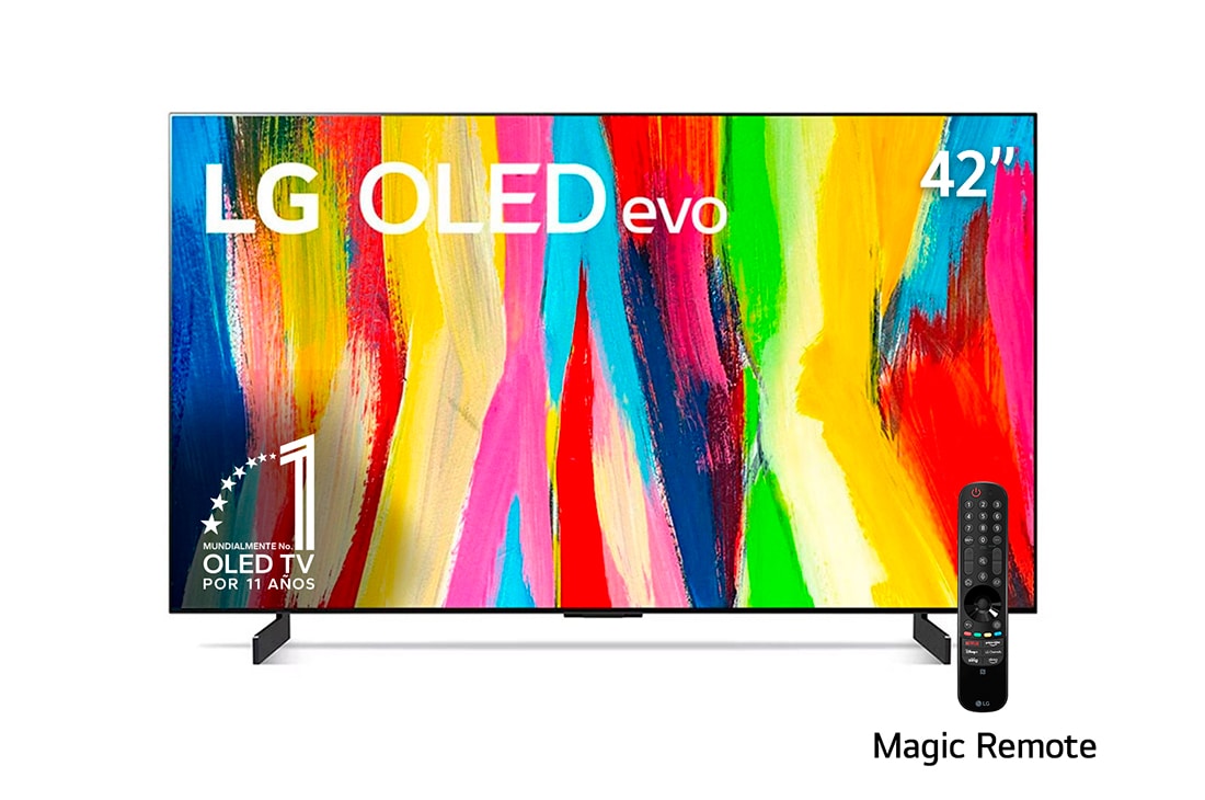 LG OLED evo C2 Smart TV 4K de 42 pulgadas, Vista frontal , OLED42C2PSA