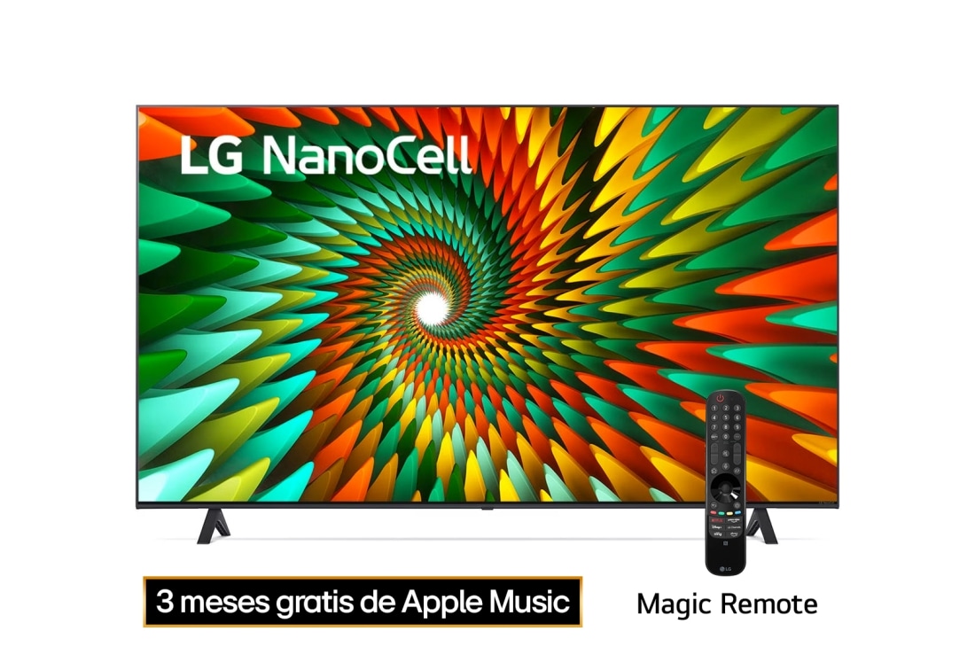 LG Smart TV LG de 50 pulgadas 4K NanoCell NANO77, 2023, Vista frontal del televisor LG NanoCell, 50NANO77SRA