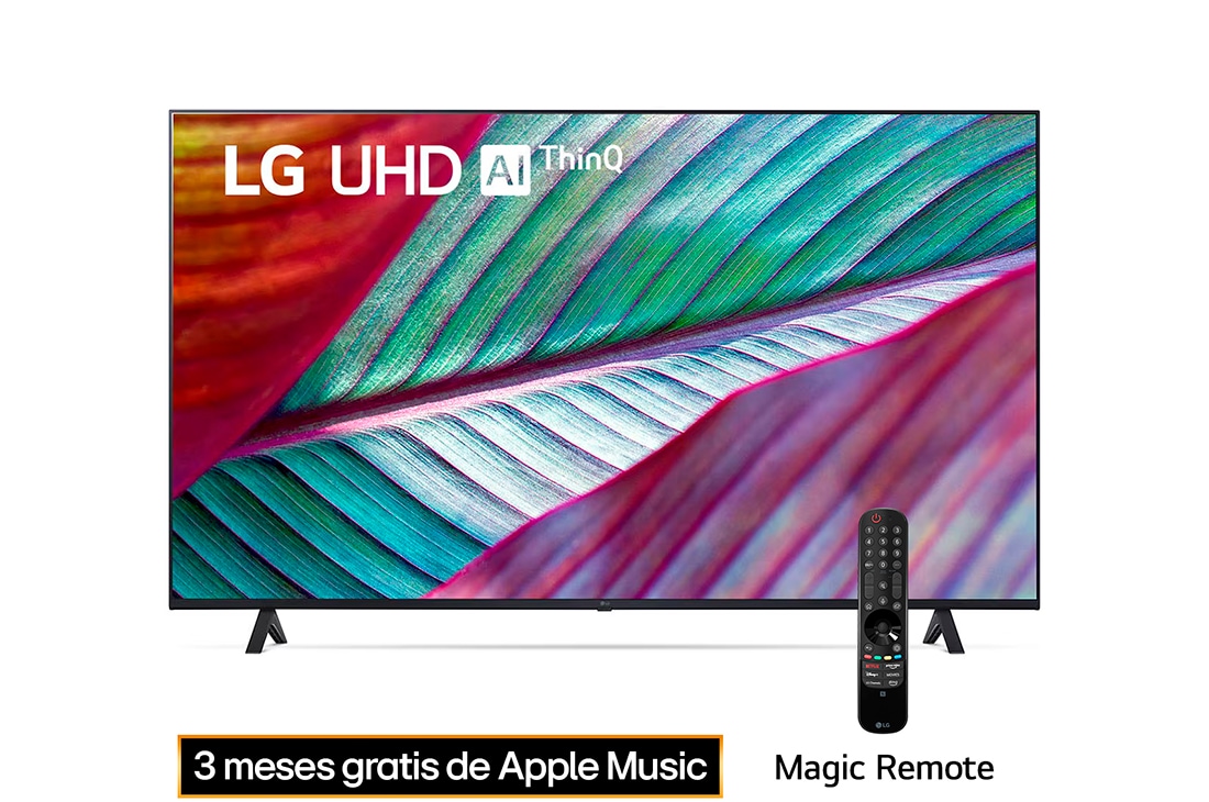 LG Pantalla LG UHD 50'' UR87 4K SMART TV con ThinQ AI, Vista frontal del televisor LG UHD, 50UR8750PSA