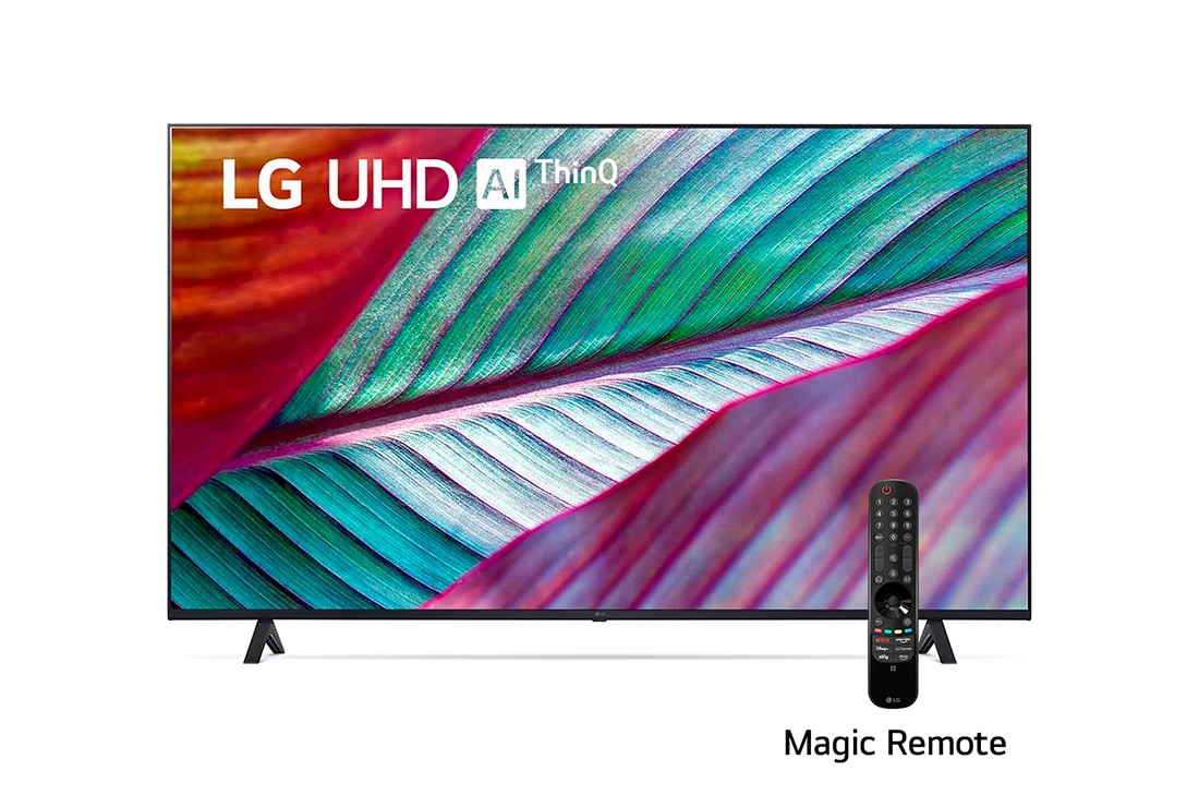 LG Pantalla LG UHD 55'' UR87 4K SMART TV con ThinQ AI, Vista frontal del televisor LG UHD, 55UR8750PSA