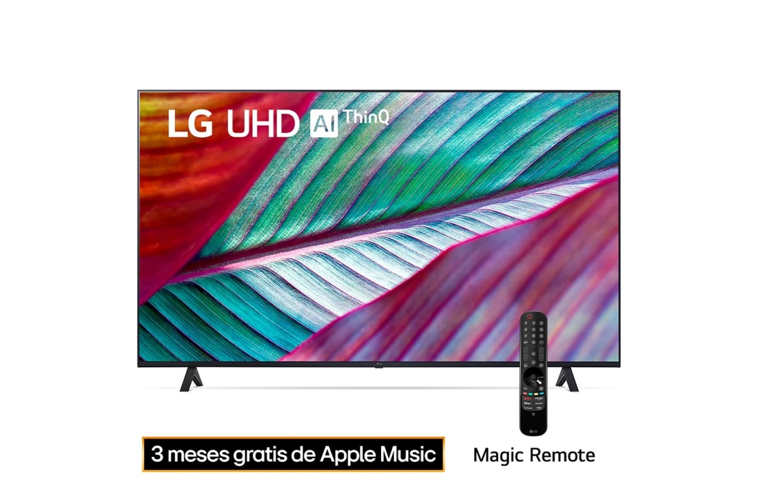 LG Pantalla LG UHD 55'' UR87 4K SMART TV con ThinQ AI, Vista frontal del televisor LG UHD, 55UR8750PSA