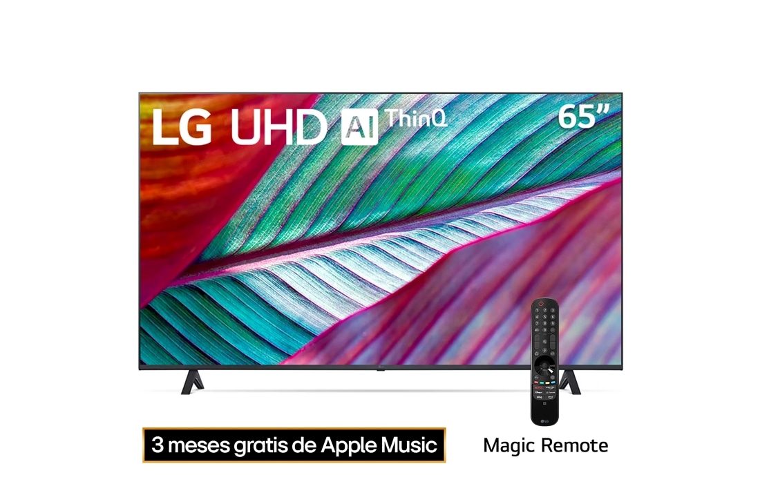 LG Pantalla LG UHD 65'' UR87 4K SMART TV con ThinQ AI, Vista frontal del televisor LG UHD, 65UR8750PSA