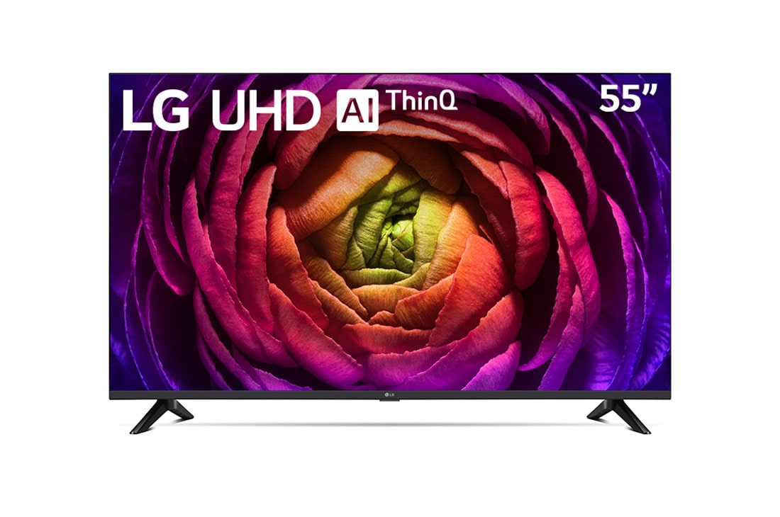 LG Pantalla LG UHD 55'' UR73 4K SMART TV con ThinQ AI , front view, 55UR7300PSA