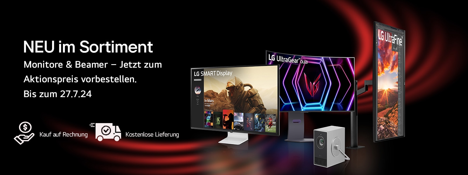 Horizontales Bild von LG-Computerprodukten