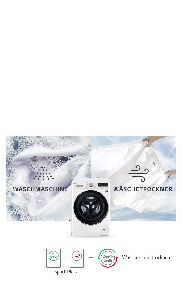LG Schweiz 6 Trocknen | | mit | 1.400 D/A | schwarzem Weiss 9 Bullaugenring U./Min. Waschen W4WR7096Y | EEK mit kg | Waschtrockner kg