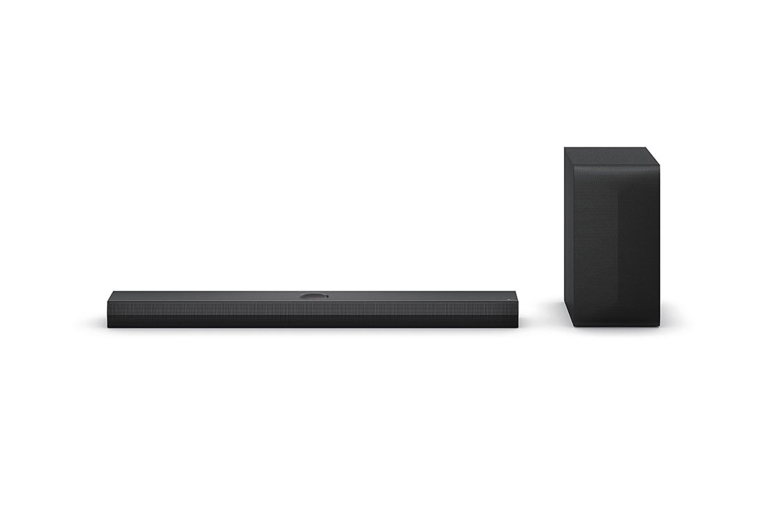 LG 3.1.1 Kanal LG TV Soundbar DS70TY mit Dolby Atmos, Frontansicht der LG Soundbar DS70TY und des Subwoofers, DS70TY