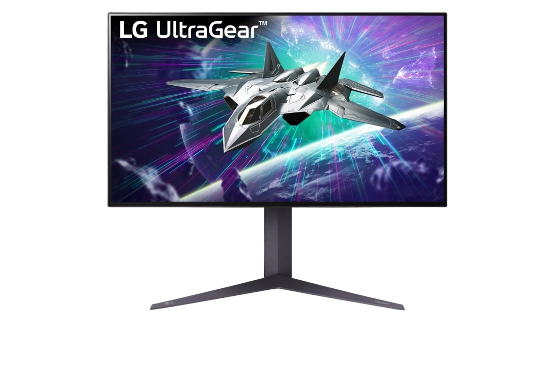 LG 27” LG UltraGear™ MiniLED UHD 4K Gaming Monitor | Nano IPS, ATW Pole, Frontansicht, 27GR95UM-B