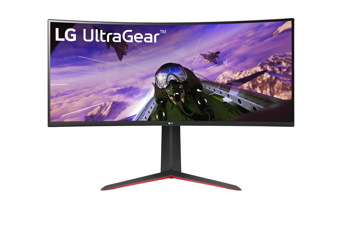 LG 34 Zoll, UltraGear™ 21:9 Curved WQHD-Gaming-Monitor, Vorderansicht, 34GP63AP-B