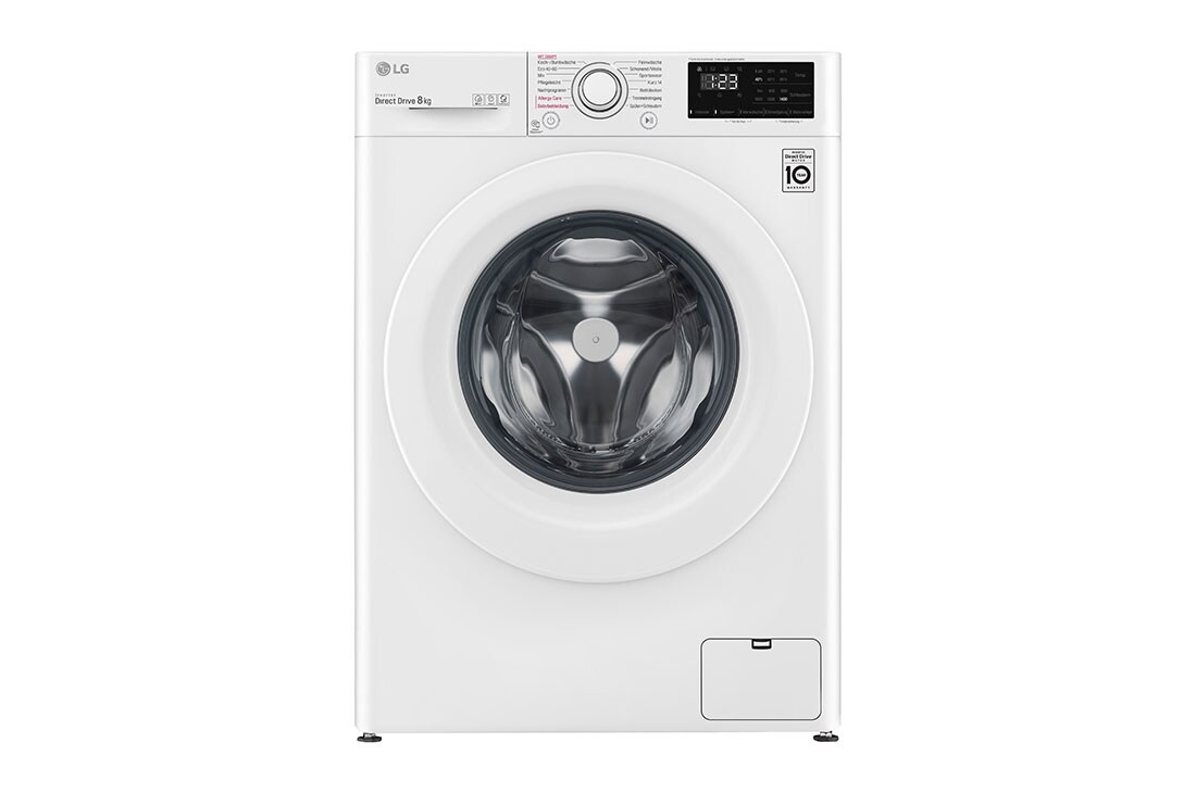 LG Waschmaschine mit AI DD™ | 8 kg | 1400 U/Min| Steam | 6 Motion™| Neue Wohlfühl-Trommel, F4WV308S0, F4WV308S0